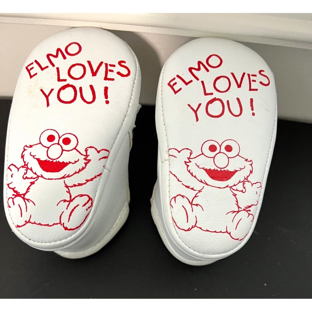 Vintage Henson Sesame Street Baby Shoes Size 1 White Crib Shoes/Soft Bottoms